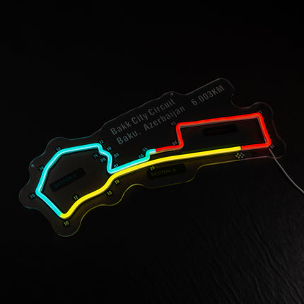 Baku City Circuit- Azerbaijan LED Wall Art