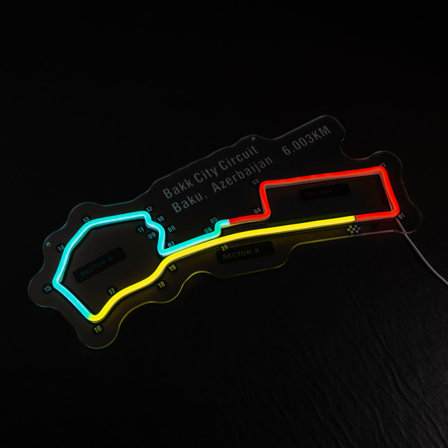 Baku City Circuit- Azerbaijan LED Wall Art
