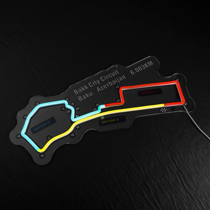 Baku City Circuit- Azerbaijan LED Wall Art