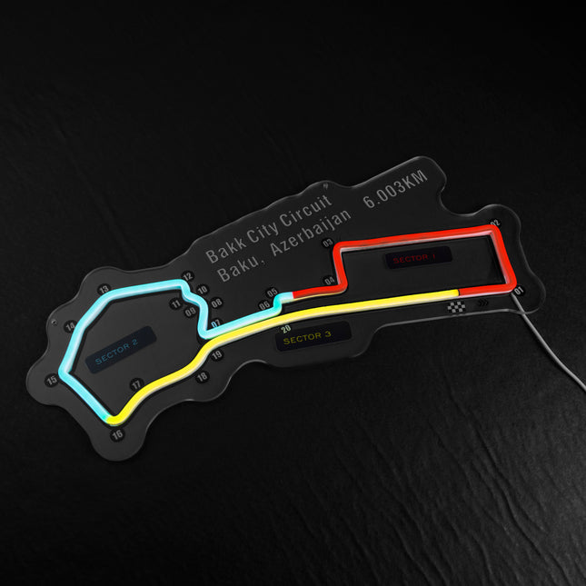 Baku City Circuit- Azerbaijan LED Wall Art