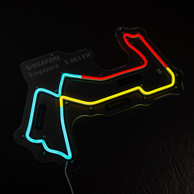 Marina Bay Street Circuit- Singapore LED Wall Art