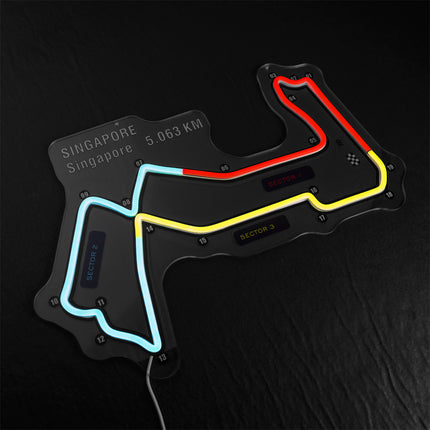 Marina Bay Street Circuit- Singapore LED Wall Art